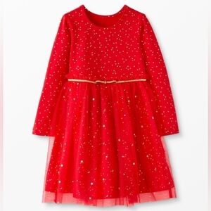 Hanna Andersson Red Shimmer Star Dress In Soft Tulle Size 140 US sz 10